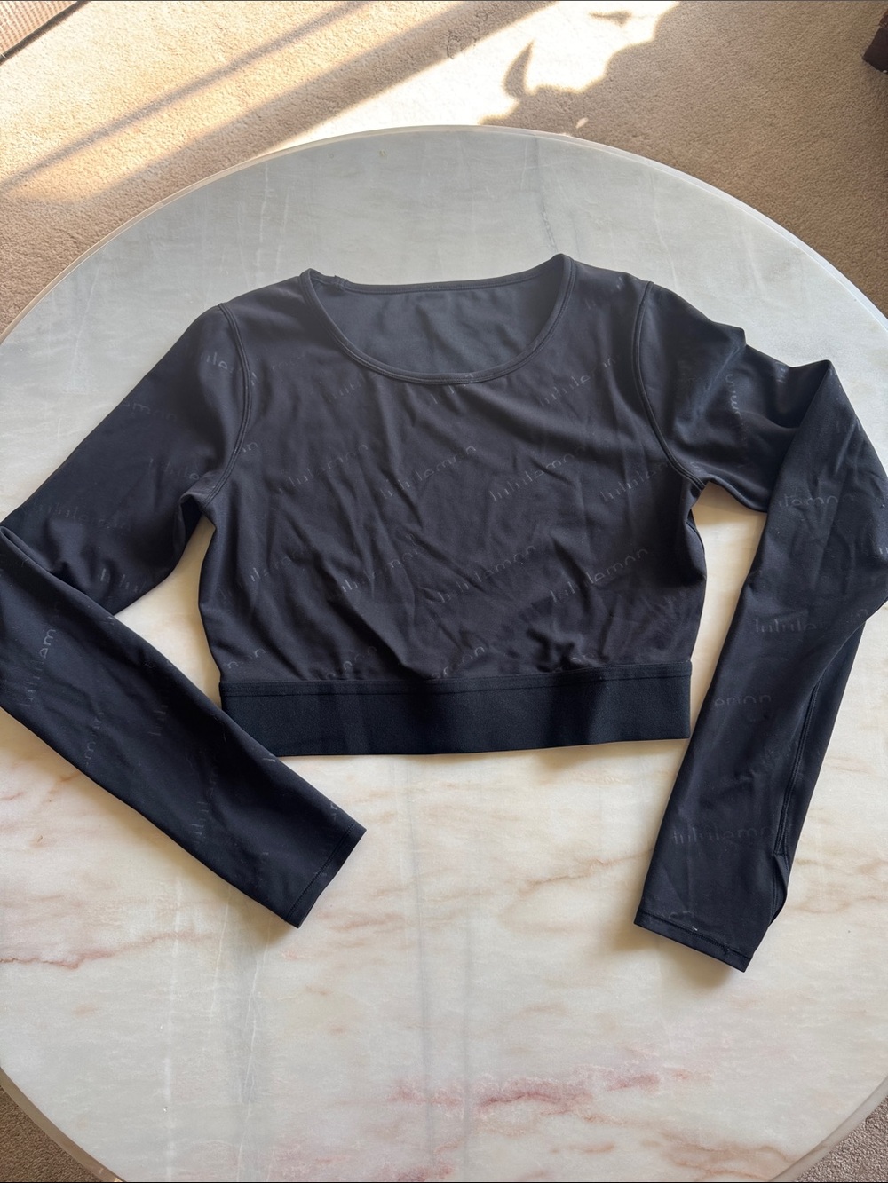 lululemon Black Long-Sleeve Cropped Top - Women
